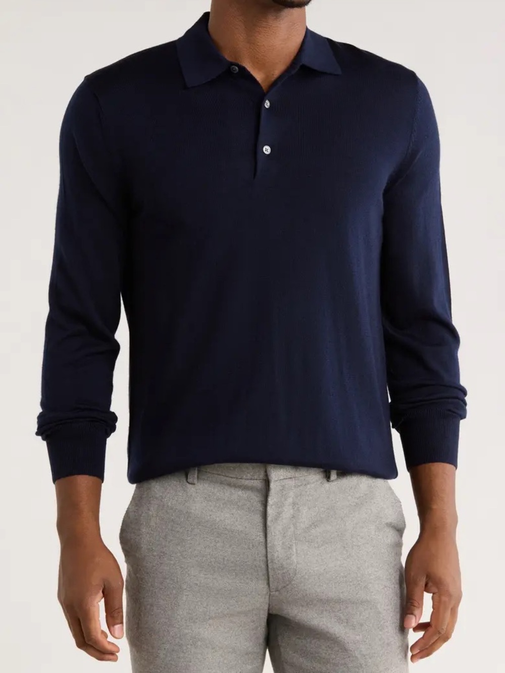 Brooks Brothers Merino Wool Long Sleeve Polo